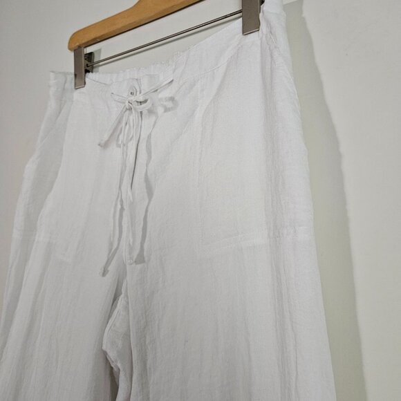 Charter Club Weekend Women's Pants Medium White Crinkle Cosatal Resort Beachy - Picture 4 of 13